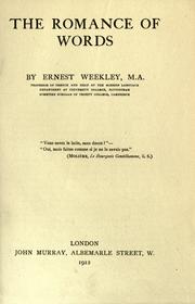 Cover of: The romance of words by Ernest Weekley