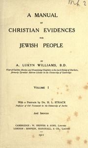 Cover of: A manual of Christian evidences for Jewish people by A. Lukyn Williams