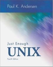 Cover of: Just Enough Unix (McGraw-Hill International Editions) by Paul K. Andersen