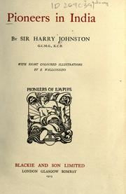 Cover of: Pioneers in India by Harry Hamilton Johnston