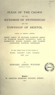 Cover of: Pleas of the Crown for the hundred of Swineshead and the township of Bristol by Curia Regis