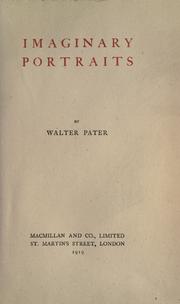 Cover of: Imaginary portraits by Walter Pater