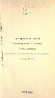 Cover of: The species of Rumex occurring north of Mexico by Trelease, William
