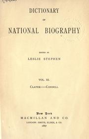 Cover of: Dictionary of national biography by Edited by Leslie Stephen