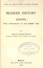 Cover of: Modern history by West, Willis Mason, West, Willis Mason