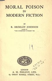 Cover of: Moral poison in modern fiction.