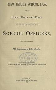 Cover of: New Jersey school law by New Jersey.