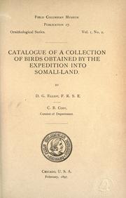Cover of: Catalogue of a collection of birds obtained by the expedition into Somali-land