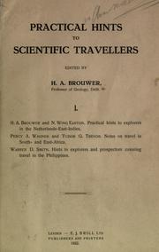 Cover of: Practical hints to scientific travellers. by H. A. Brouwer