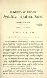 Cover of: Climate of Illinois