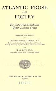 Cover of: Atlantic prose and poetry: for junior high schools and upper grammar grades