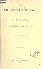 Cover of: The Frisian language and literature by Waterman Thomas Hewett