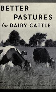 Cover of: Better pastures for dairy cattle