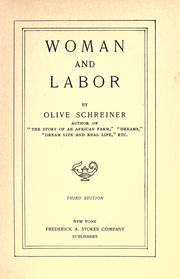 Cover of: Woman and labor by Olive Schreiner