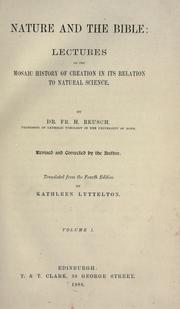 Cover of: Nature and the Bible by F. H. Reusch