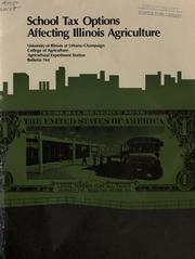 Cover of: School tax options affecting Illinois agriculture