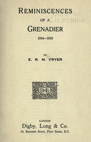 Cover of: Reminiscences of a grenadier, 1914-1919.