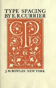 Cover of: Type spacing by E. R. Currier
