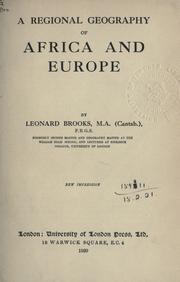 Cover of: A regional geography of Africa and Europe.