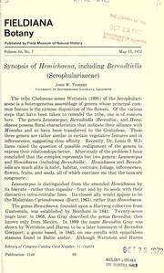 Cover of: Synopsis of Hemichaena, including Berendtiella (Scrophulariaceae)