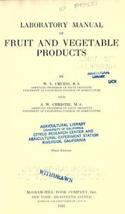 Cover of: Laboratory manual of fruit and vegetable products