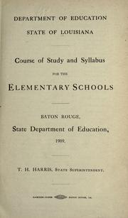 Cover of: Course of study and syllabus for the elementary schools