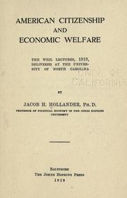 Cover of: American citizenship and economic welfare by Jacob Harry Hollander