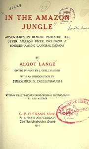 Cover of: In the Amazon jungle by Algot Lange