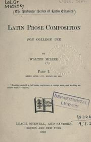 Cover of: Latin prose composition: for college use.