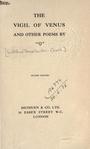 The vigil of Venus and other poems by Arthur Quiller-Couch