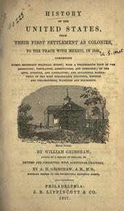 Cover of: History of the United States by Grimshaw, William