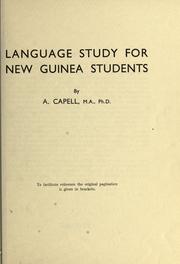 Cover of: Language study for New Guinea students. by Arthur Capell