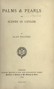 Cover of: Palms and pearls: or Scenes in Ceylon