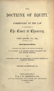 Cover of: The doctrine of equity by Adams, John