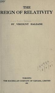 Cover of: The reign of relativity.