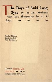 Cover of: The days of auld lang syne