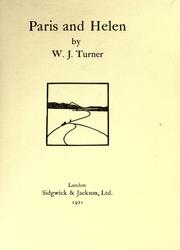Cover of: Paris and Helen by W. J. Turner