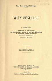 Cover of: "Wily beguiled" ... by Baldwin Maxwell, Baldwin Maxwell