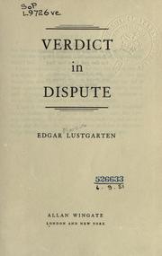 Cover of: Verdict in dispute.