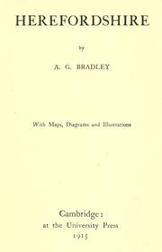 Cover of: Herefordshire by A. G. Bradley