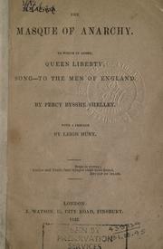 Cover of: The masque of anarchy by Percy Bysshe Shelley