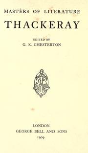 Cover of: Thackeray by William Makepeace Thackeray