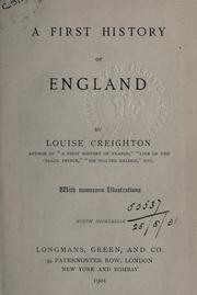 Cover of: A first history of England. by Louise Creighton