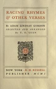 Cover of: Racing rhymes & other verses by Adam Lindsay Gordon