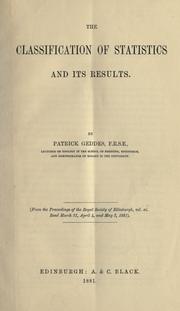 Cover of: The classification of statistics and its results