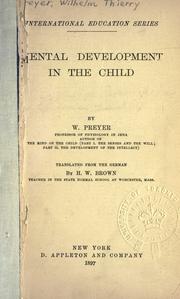 Cover of: Mental development in the child