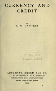 Cover of: Currency and credit