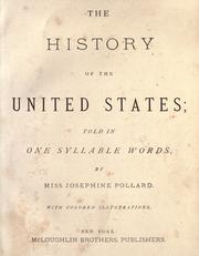 Cover of: The history of the United States by Josephine Pollard, Josephine Pollard