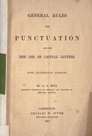 Cover of: General rules for punctuation and for the use of capital letters, with illustrative extracts.