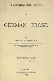 Cover of: Preparatory book of German prose by Hermann B. Boisen